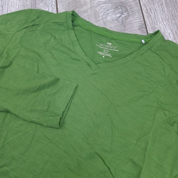 Segments Womens Baselayer Shirt Size XL Green Outdoor Hiking Merino Wool Top - Picture 1 of 6
